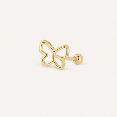 Broquel Mariposa Silueta Oro 10K