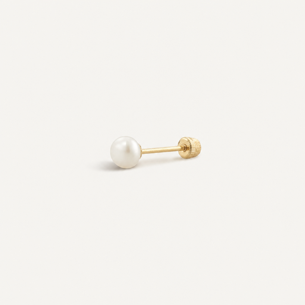 Broquel Perla 3.5 mm Oro 10K