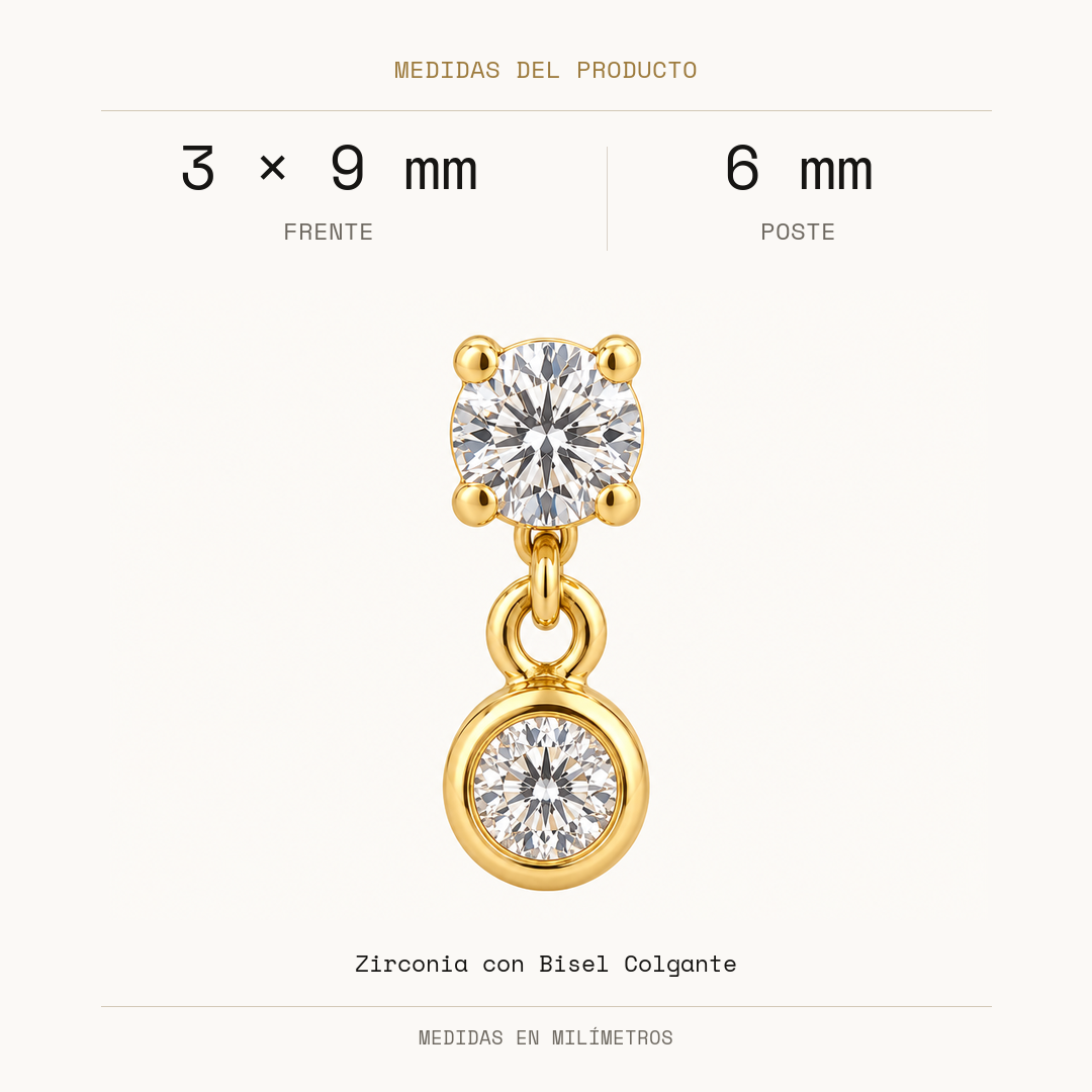 Broquel Zirconia con Bisel Colgante · Medidas
