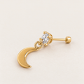 Broquel Zirconia con Luna Colgante Oro 10K · Principal