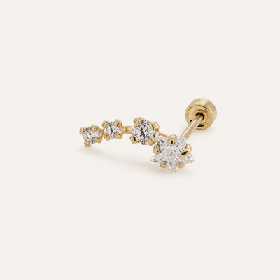 Broquel Cometa Zirconias Oro 10K