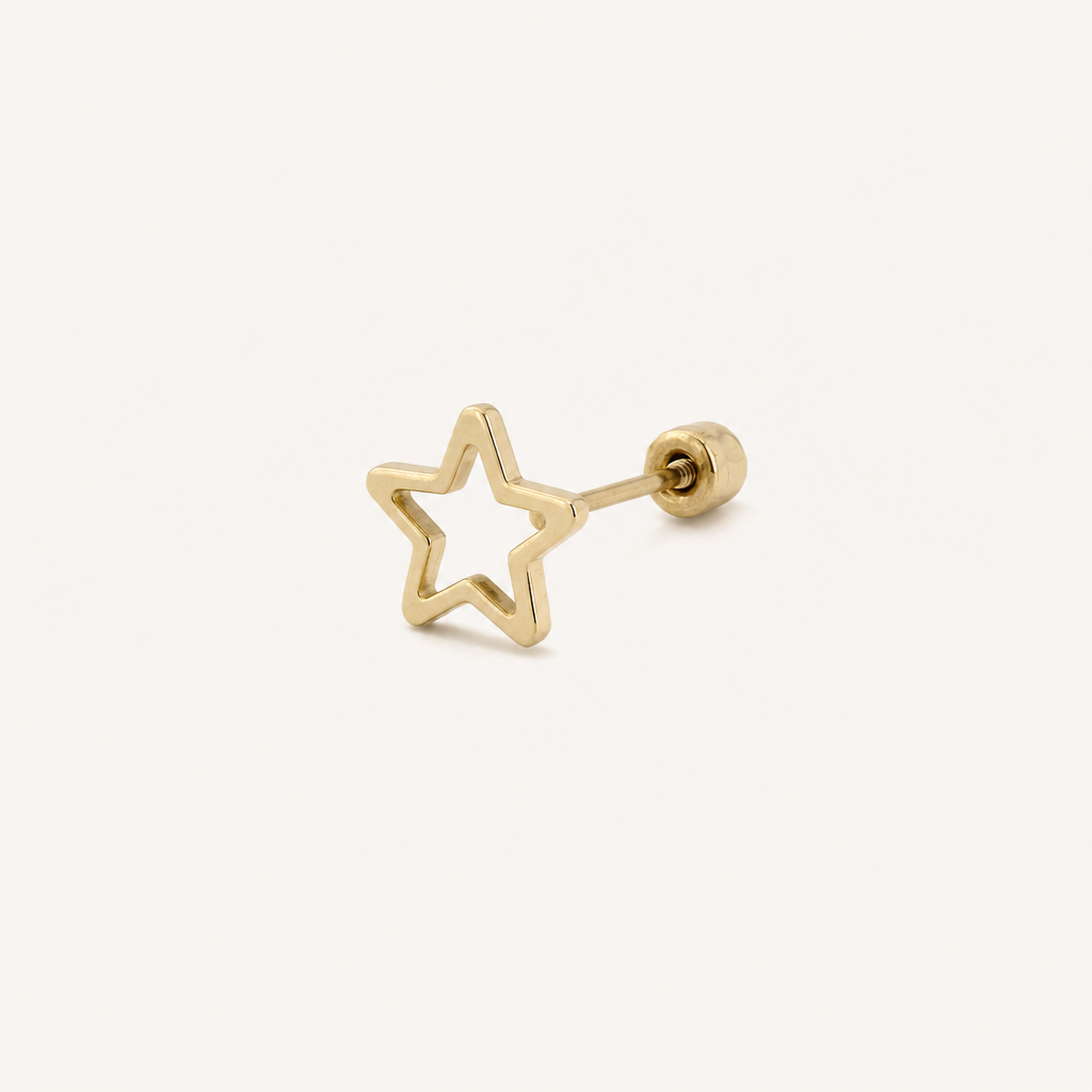 Broquel silueta estrella de oro 10k, un broquel, vista principal