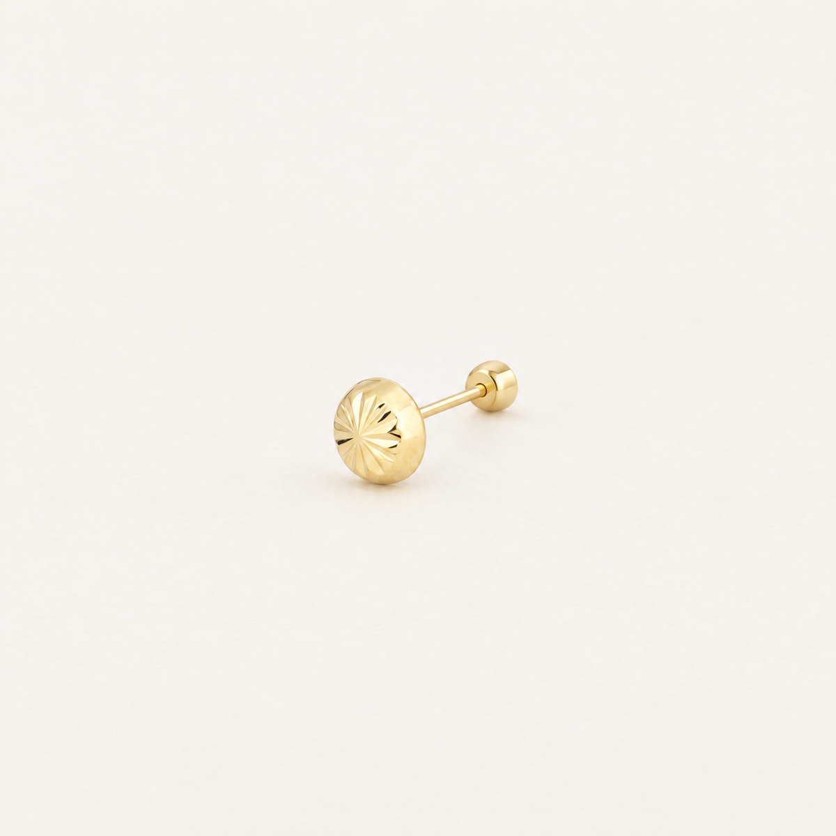 Broquel Hongo 2.6 mm Oro 10K. Vista principal.