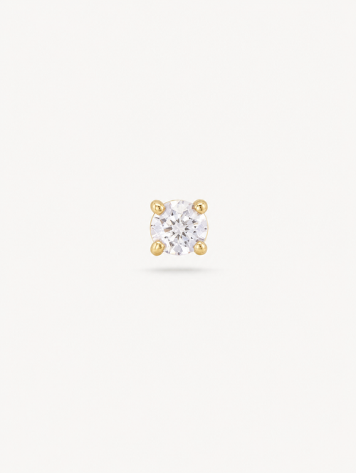 Broquel Zirconia 2mm Oro 10k — vista frontal