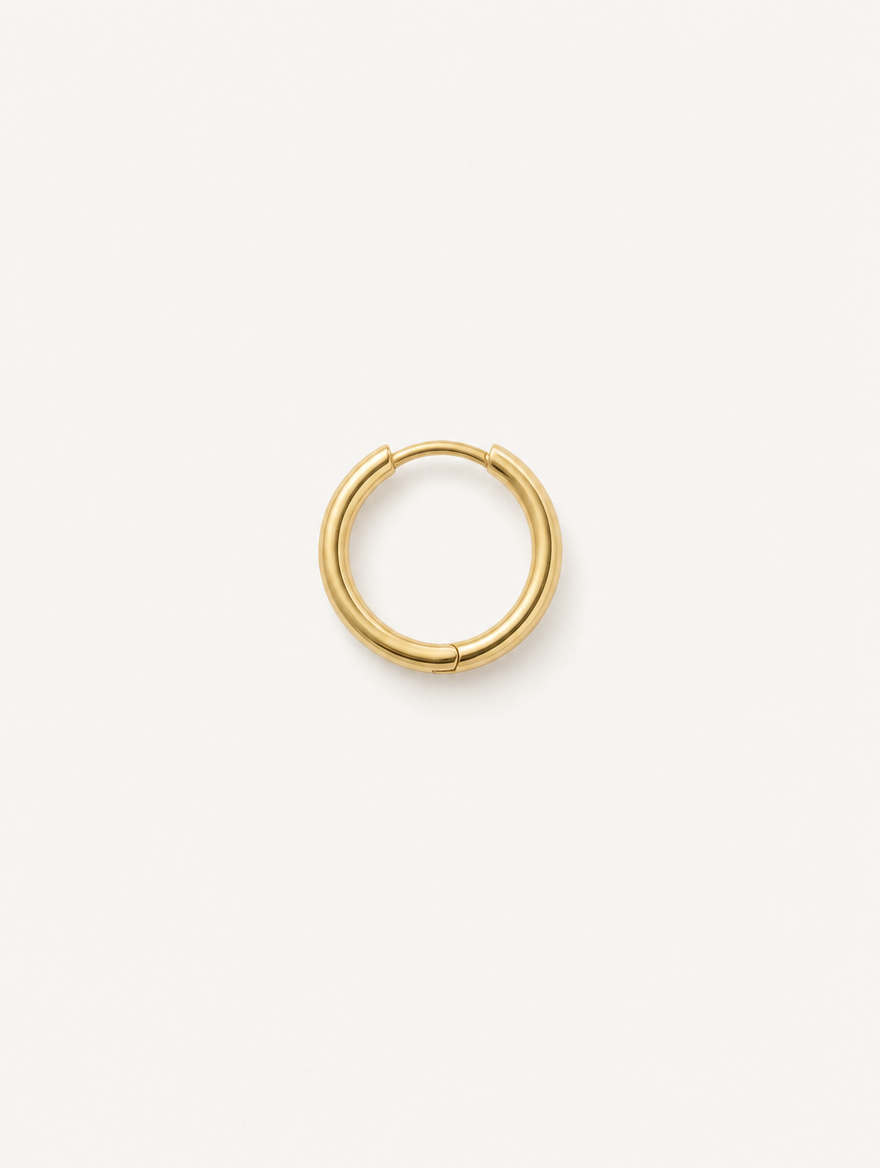 Arracada Lisa 8.8 mm Oro 10k — vista cenital