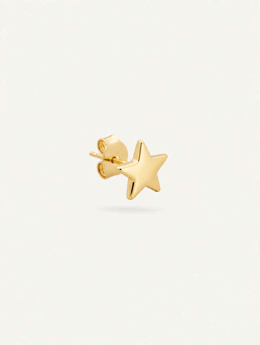 Broquel Contorno Estrella Oro 10K — vista diagonal