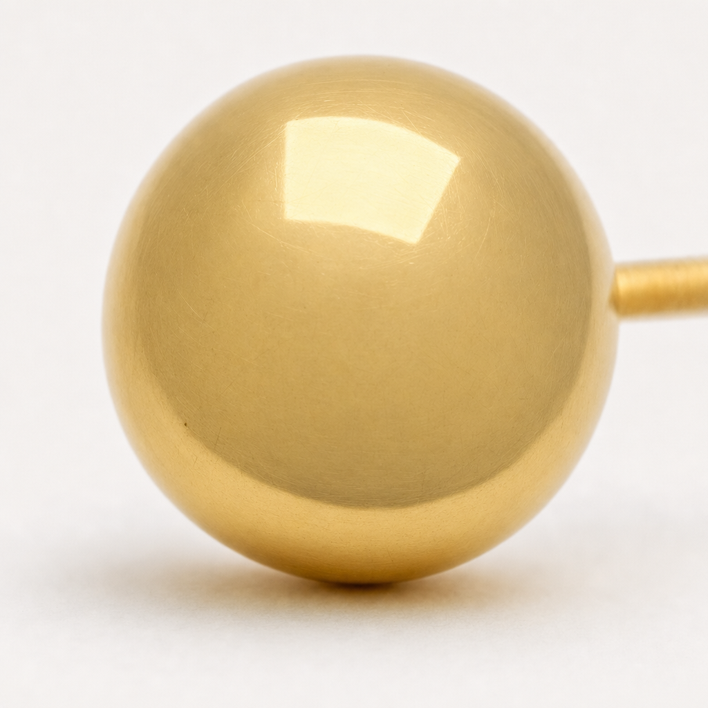 Broquel Dormilona 3.2 mm Oro 10K — macro frontal