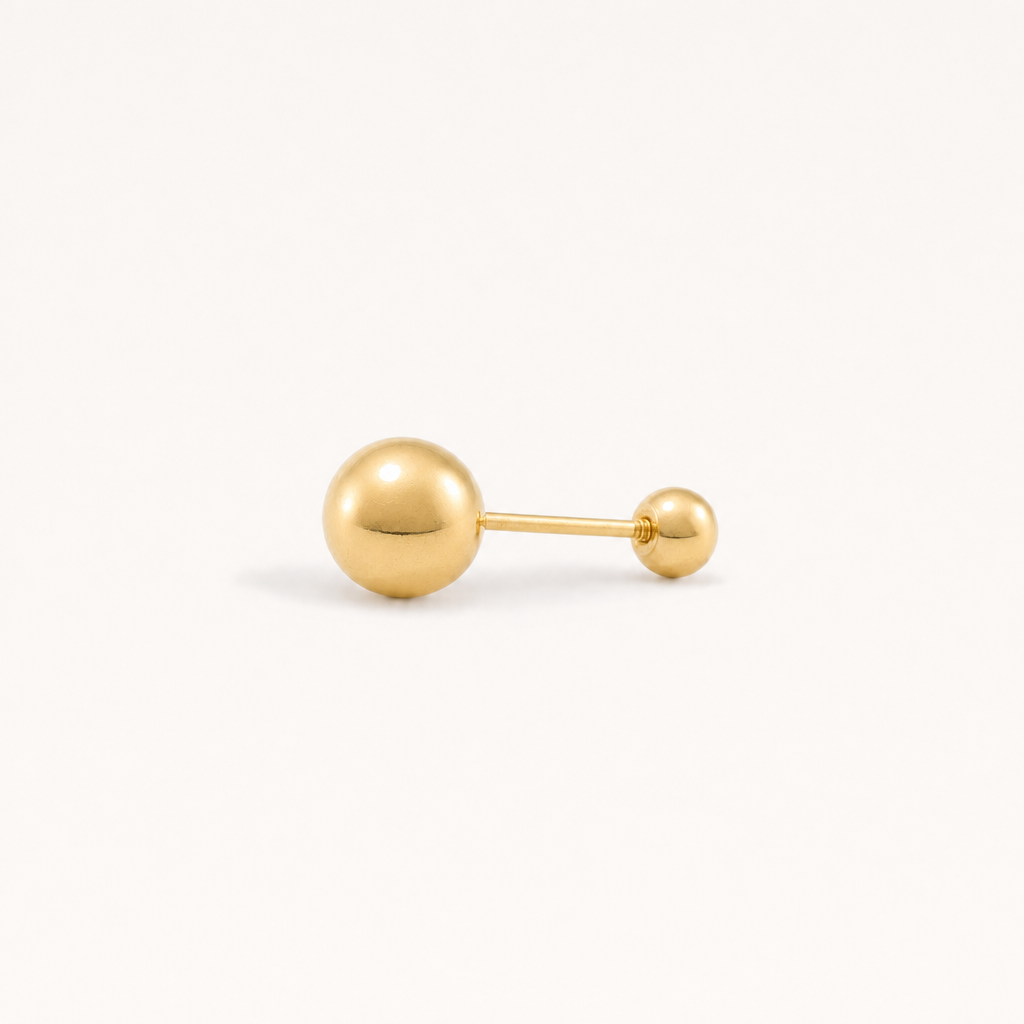 Broquel Dormilona 4.9 mm Oro 10K — vista diagonal