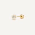 Broquel Estrella Zirconia 4 mm Oro 10K — vista diagonal
