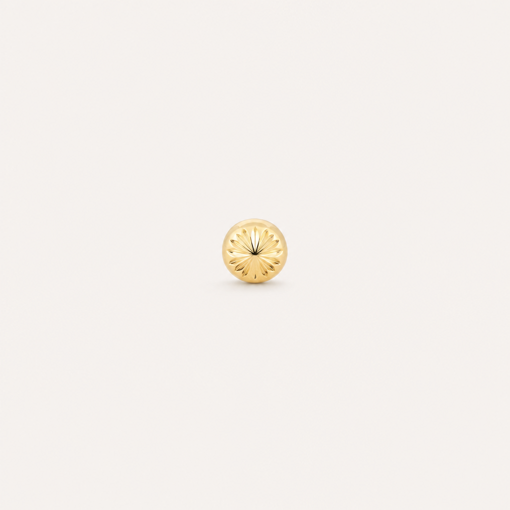 Broquel Hongo 2.6 mm Oro 10K — vista frontal