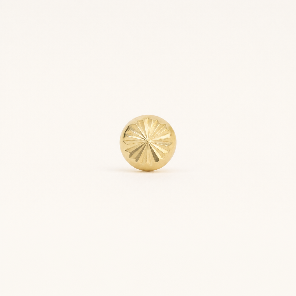 Broquel Hongo 3.6 mm Oro 10K — vista frontal