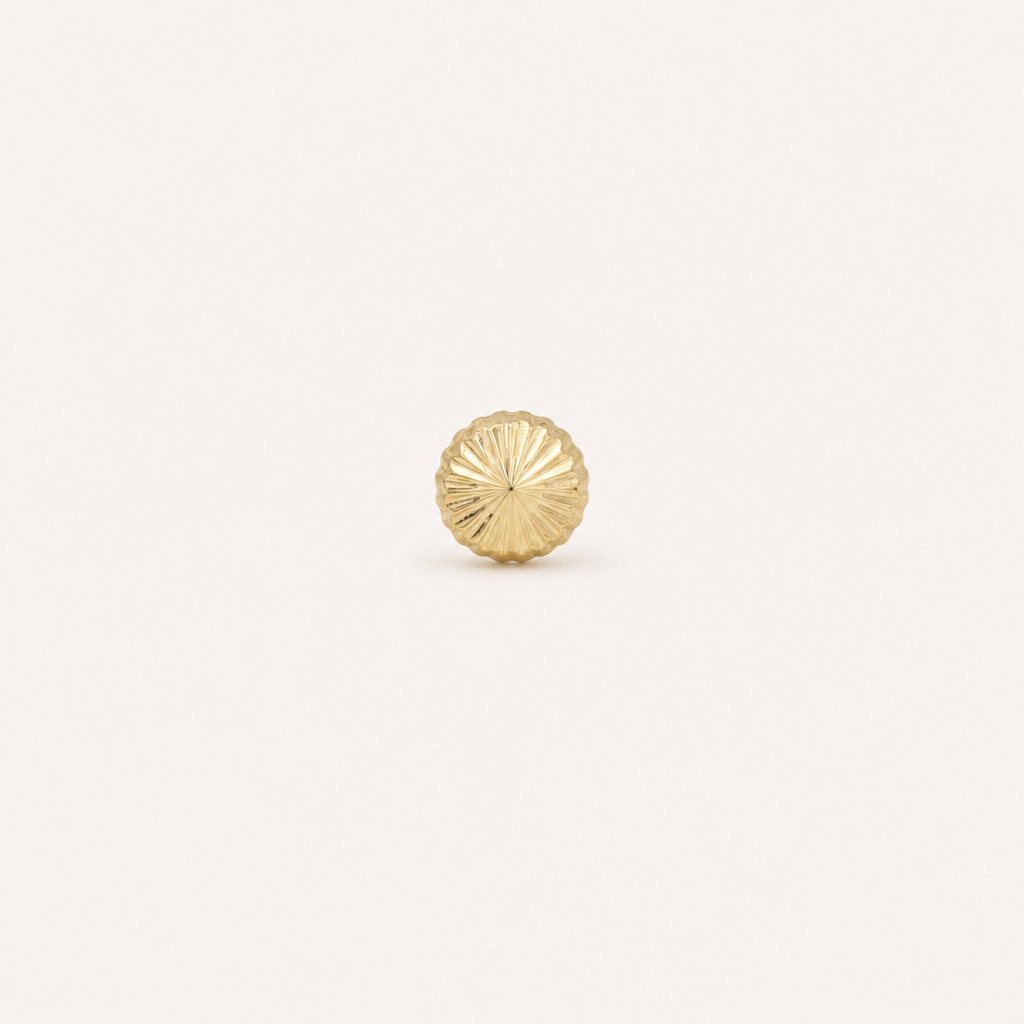 Broquel Hongo 4.6 mm Oro 10K — vista frontal