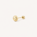 Broquel Hongo 4.6 mm Oro 10K — vista diagonal