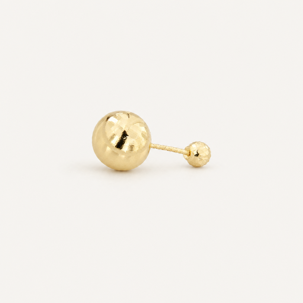 Broquel Dormilona 6 mm Oro 10K — vista diagonal