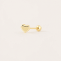 Broquel Corazón Mini Oro 10K — vista diagonal