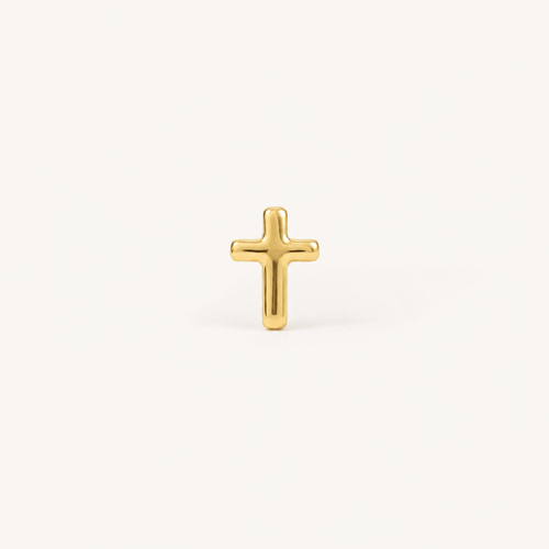 Broquel Cruz Lisa Oro 10K — vista frontal