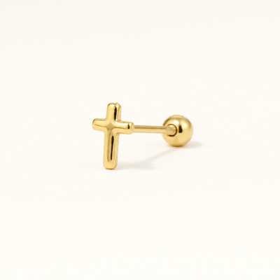 Broquel Cruz Lisa Oro 10K