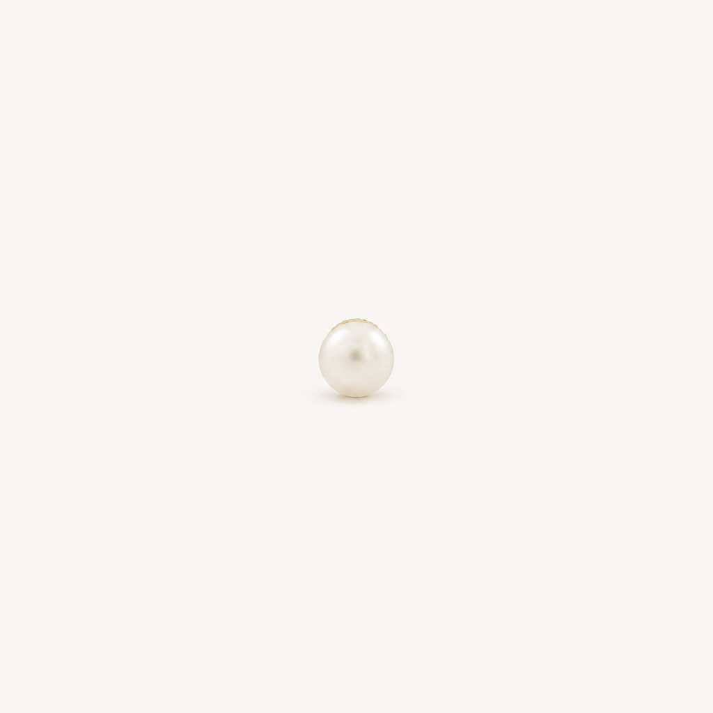 Broquel Perla 3.5 mm Oro 10K — vista frontal