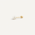 Broquel Perla 3.5 mm Oro 10K — vista diagonal