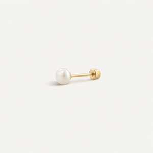 Broquel Perla 3.5 mm Oro 10K — vista diagonal