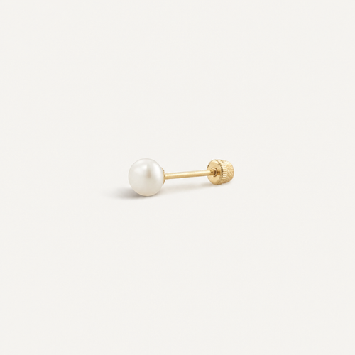 Broquel Perla 3.5 mm Oro 10K — vista diagonal