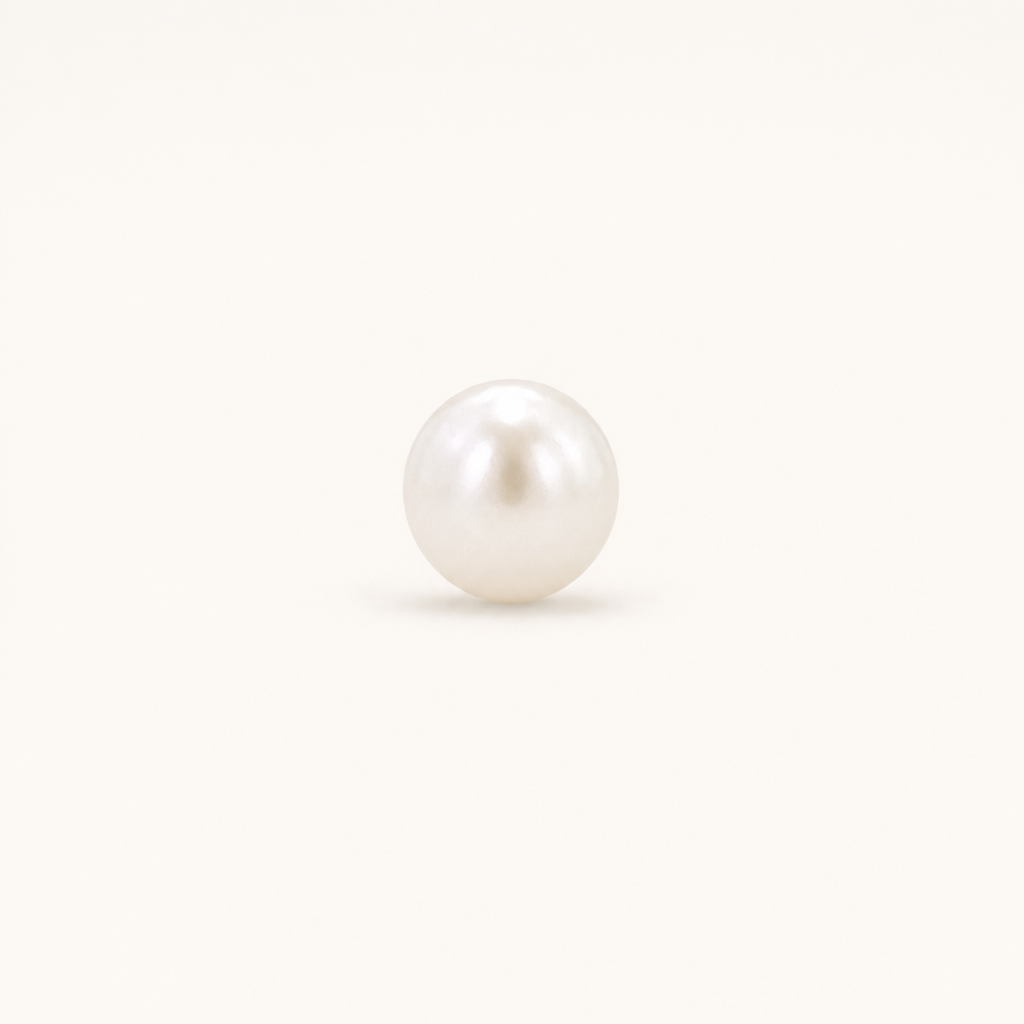 Broquel Perla 5 mm Oro 10K — vista frontal