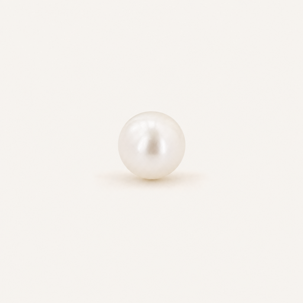 Broquel Perla 6 mm Oro 10K — vista frontal