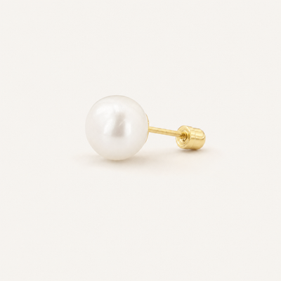 Broquel Perla 6 mm Oro 10K