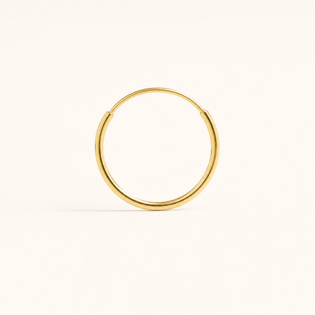 Arracada Lisa 9 mm Oro 10K — vista frontal