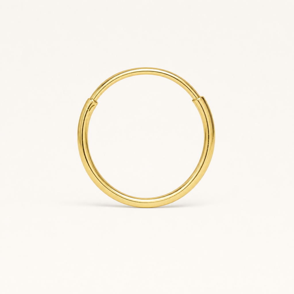 Arracada Lisa 12 mm Oro 10K — vista frontal