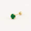 Broquel Solitario Zirconia Verde 3 mm Oro 10K: vista principal.