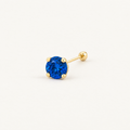 Broquel Solitario Zirconia Azul 3 mm Oro 10K: vista principal.