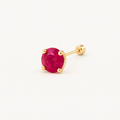 Broquel Solitario Zirconia Magenta 4 mm Oro 10K: vista principal.