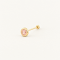 Broquel Bisel Zirconia Rosa 2.5 mm Oro 10K: vista principal.