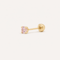Broquel Solitario Zirconia Rosa 2.25 mm Oro 10K — vista diagonal