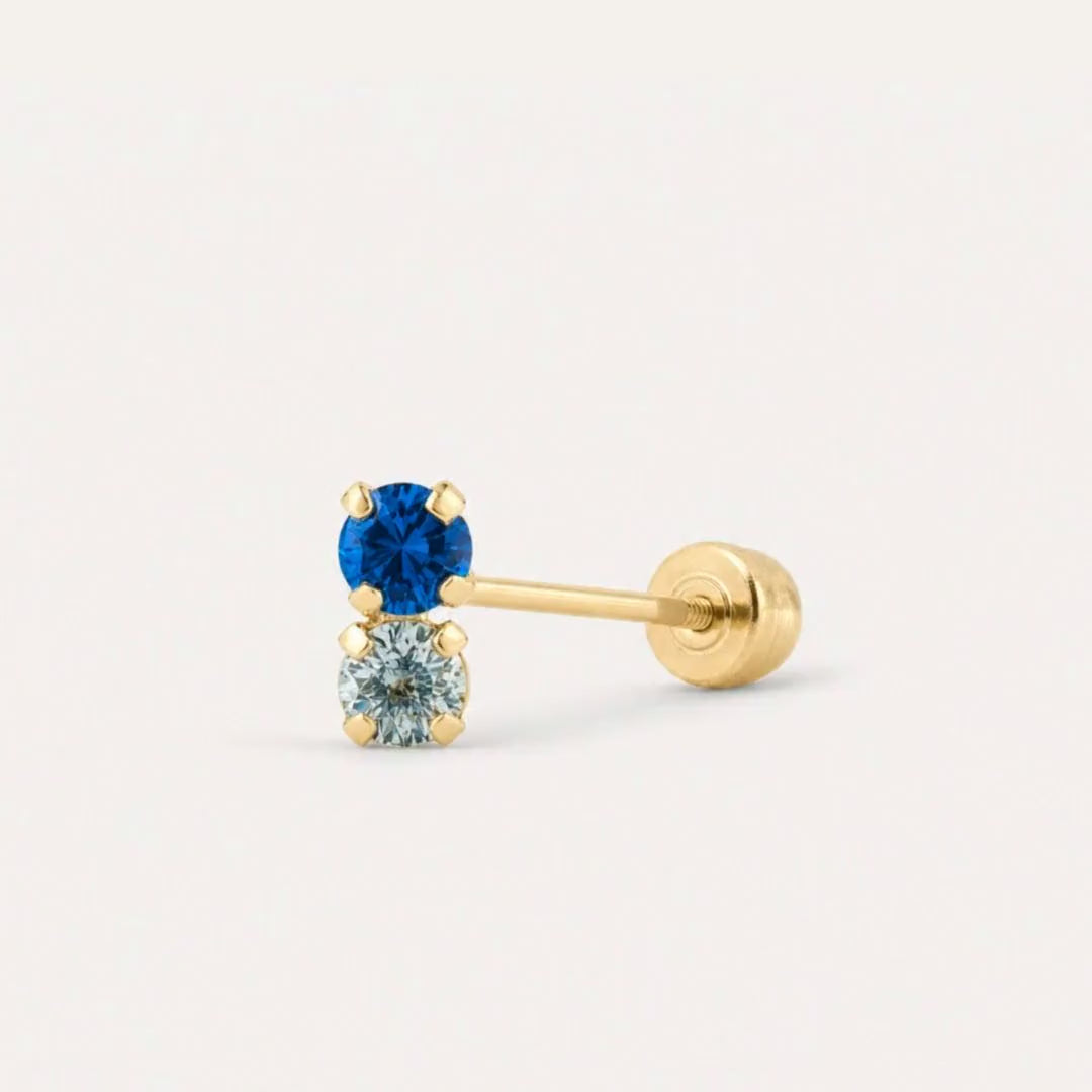 Broquel Doble Piedra Azul y Aqua Oro 10K — ficha tecnica animada