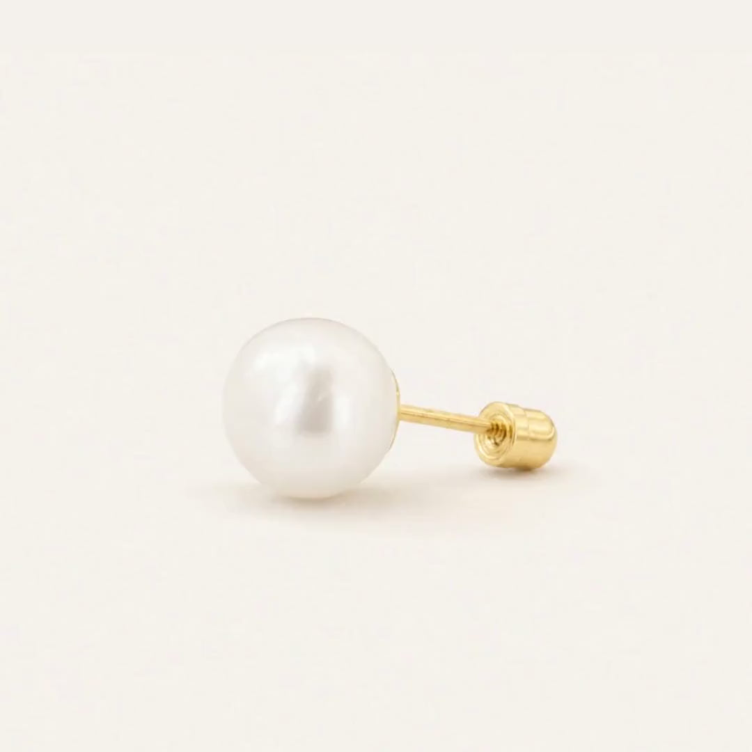 Broquel Perla 6 mm Oro 10K — ficha tecnica animada