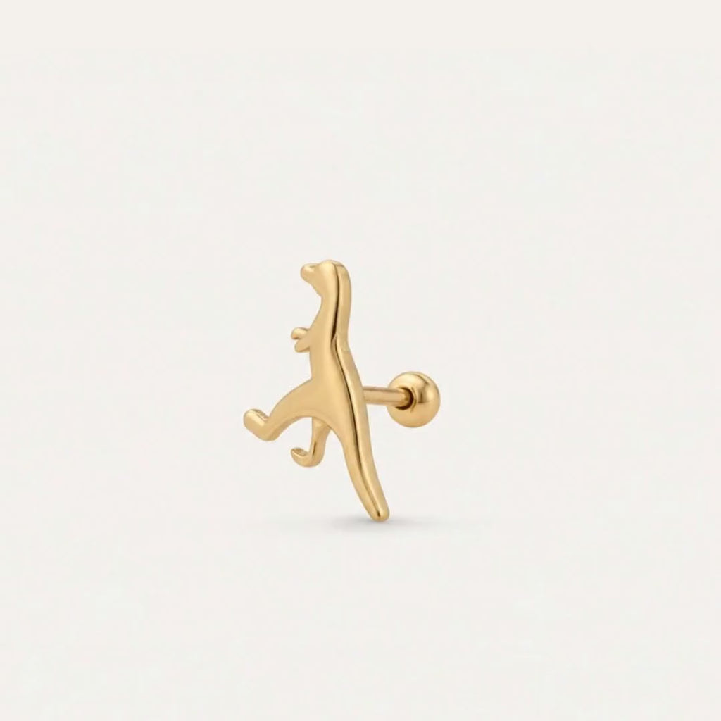 Broquel T-Rex Oro 10K — ficha tecnica animada
