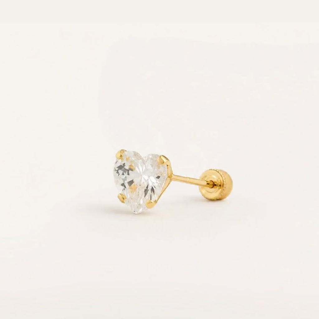 Broquel Corazón Zirconia 6 mm Oro 10K — ficha tecnica animada