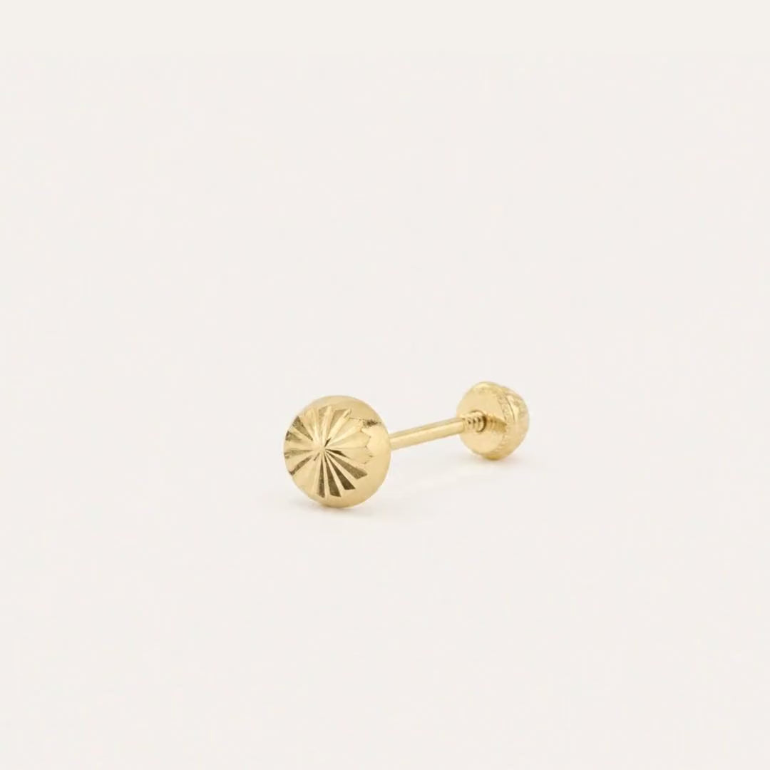 Broquel Hongo 3.6 mm Oro 10K — ficha tecnica animada